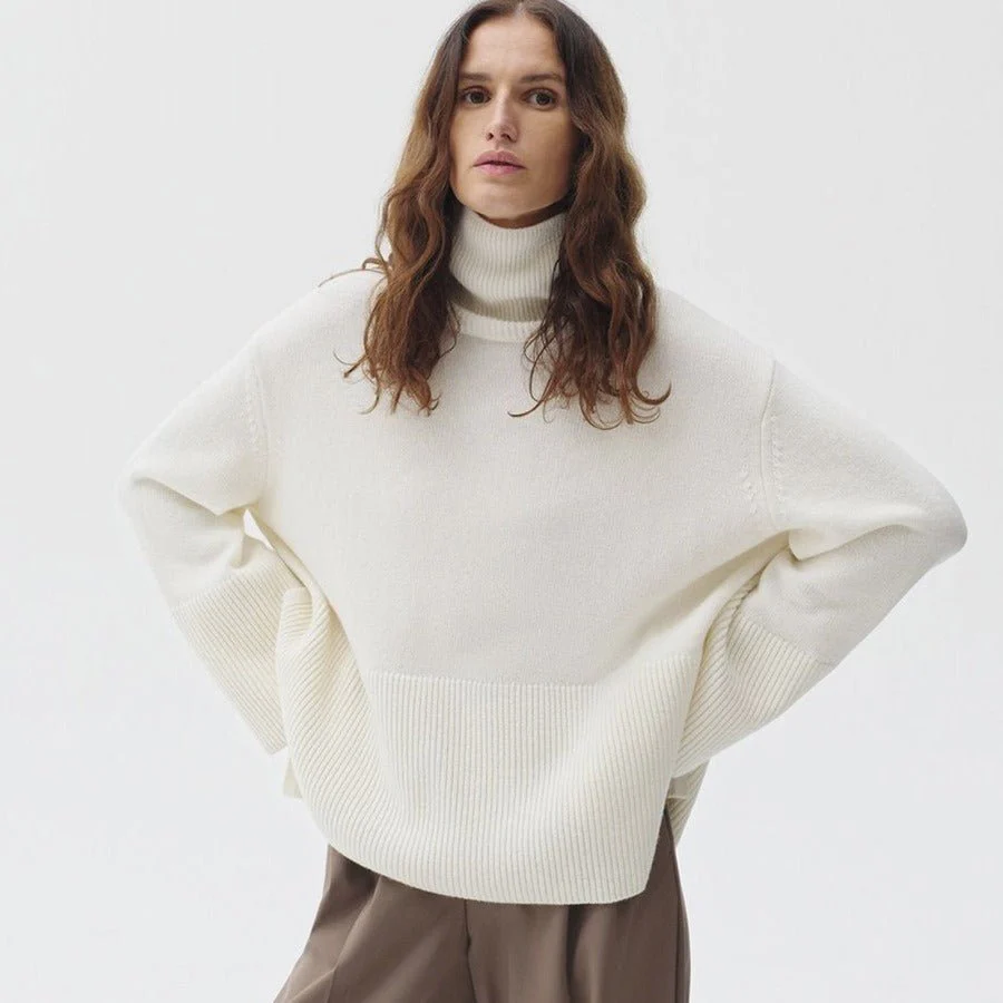 Oversized Turtleneck Sweater with Side Slits(MS251) - Image 5