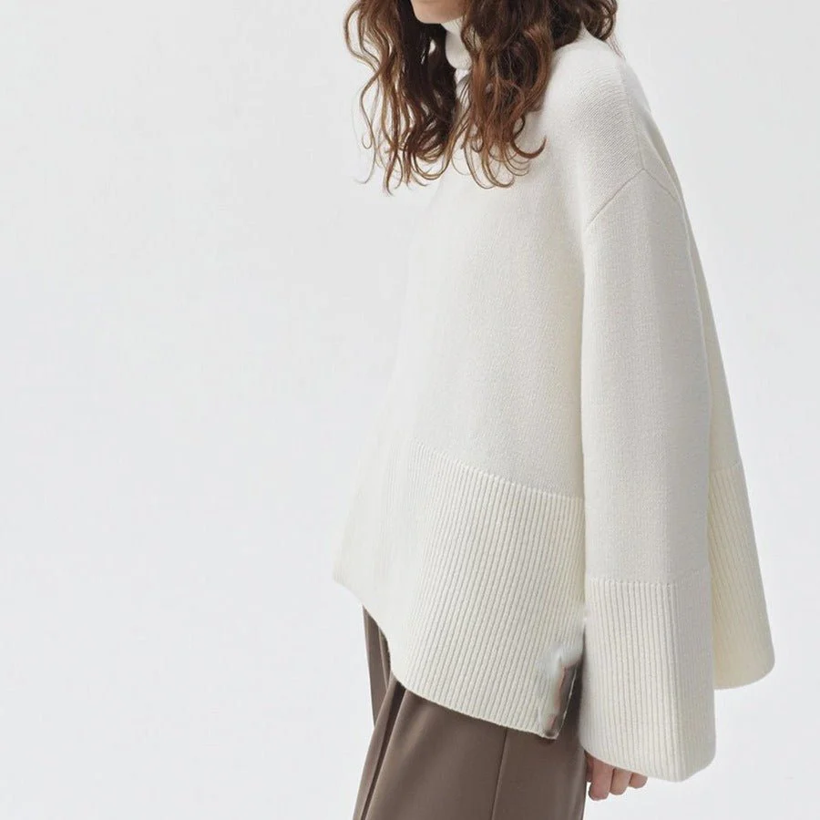 Oversized Turtleneck Sweater with Side Slits(MS251) - Image 6