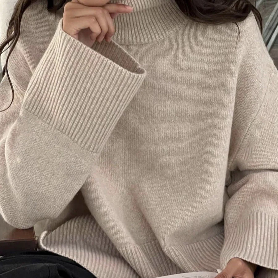Oversized Turtleneck Sweater with Side Slits(MS251) - Image 9