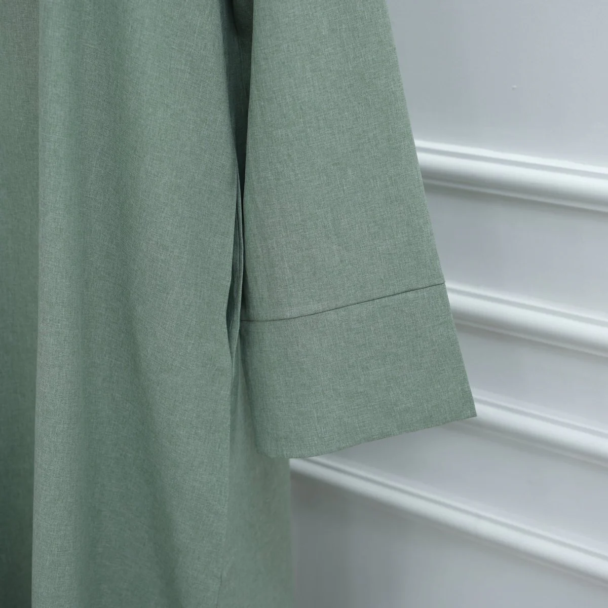Oversized V-Neck Abaya with Pockets | Solid Color Maxi Dress with Wide Cuffs(MA331) - Image 20