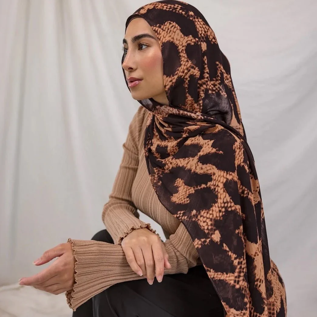 Painted Watercolor Modal Hijab in Bohemian Style (MH141) - Image 4