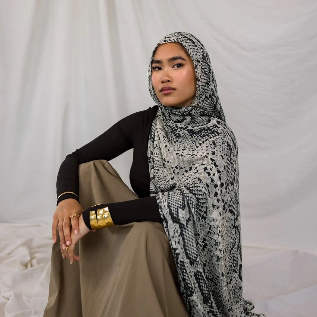 Painted Watercolor Modal Hijab in Bohemian Style (MH141) - Image 6