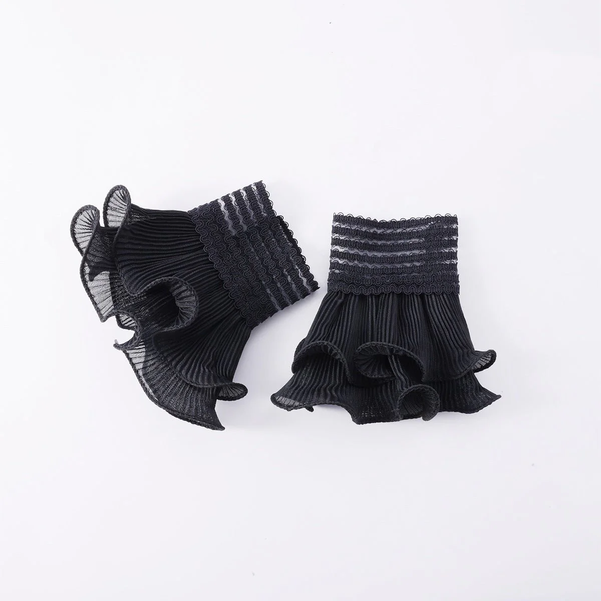 Pearl Embellished Double Ruffle Cuff Sleeves (MAC420) - Image 5