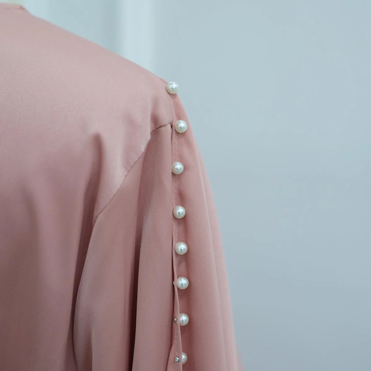 Pearl Embellished Kaftan Abaya | Luxury Cape Sleeve Maxi Dress(MA382) - Image 13
