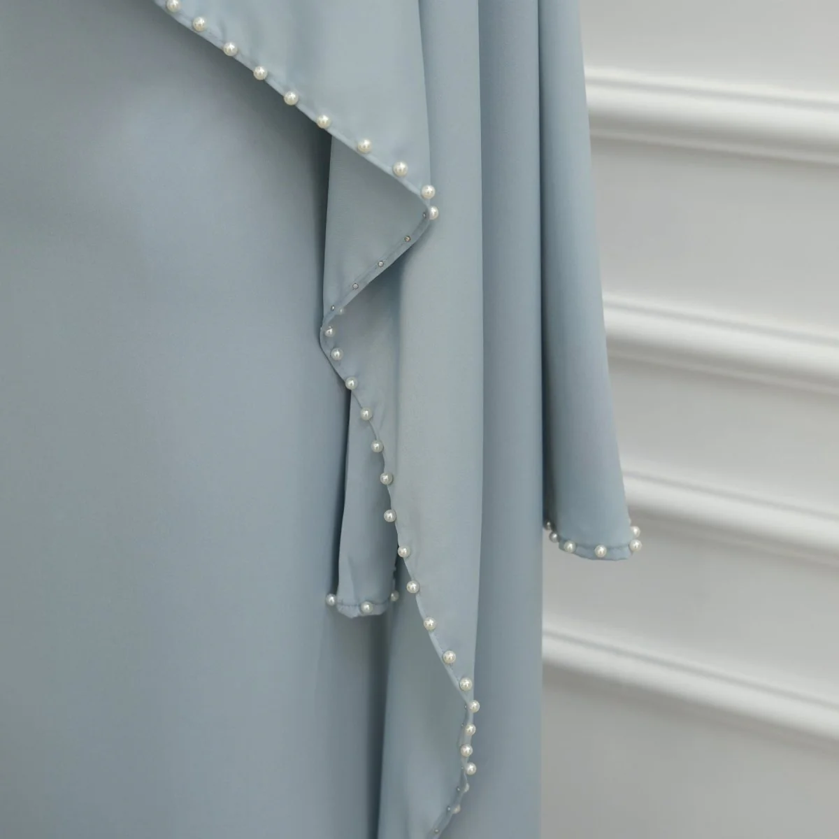 Pearl Embellished Kaftan Abaya | Luxury Cape Sleeve Maxi Dress(MA382) - Image 14