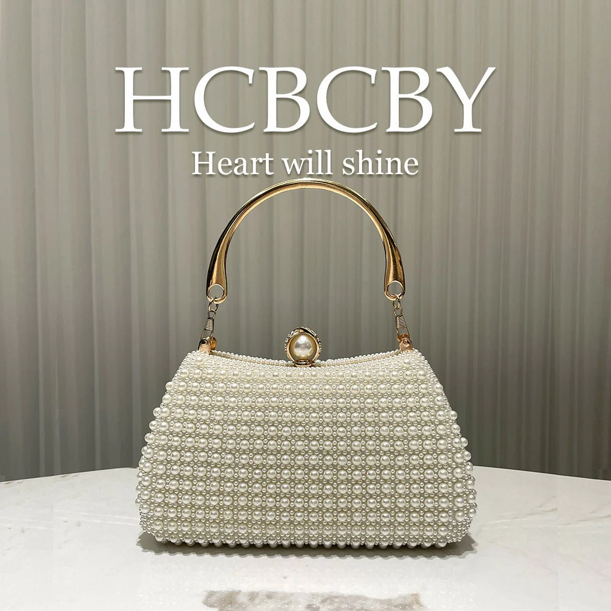 Pearl-Embellished Vintage-Inspired Beaded Box Bag Evening Clutch with Gold Accents (MAC248) - Image 7