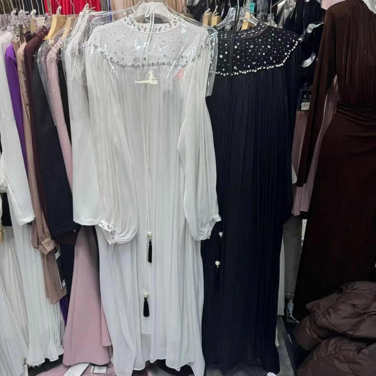 Pearl Embellished Yoke Maxi Dress(MS385) - Image 10