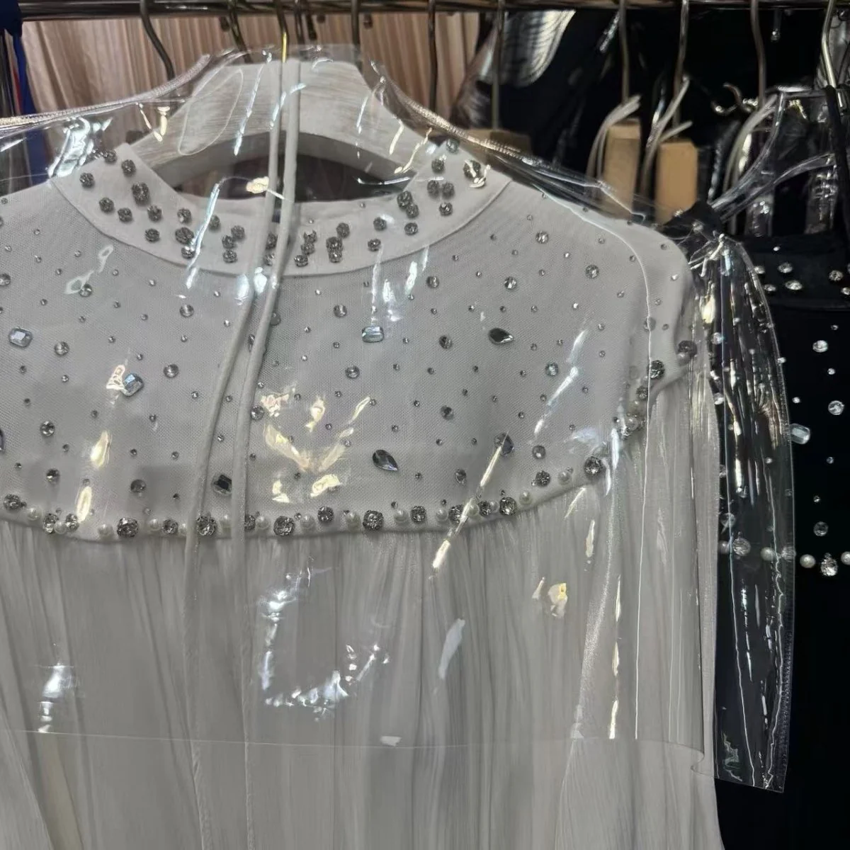 Pearl Embellished Yoke Maxi Dress(MS385) - Image 11