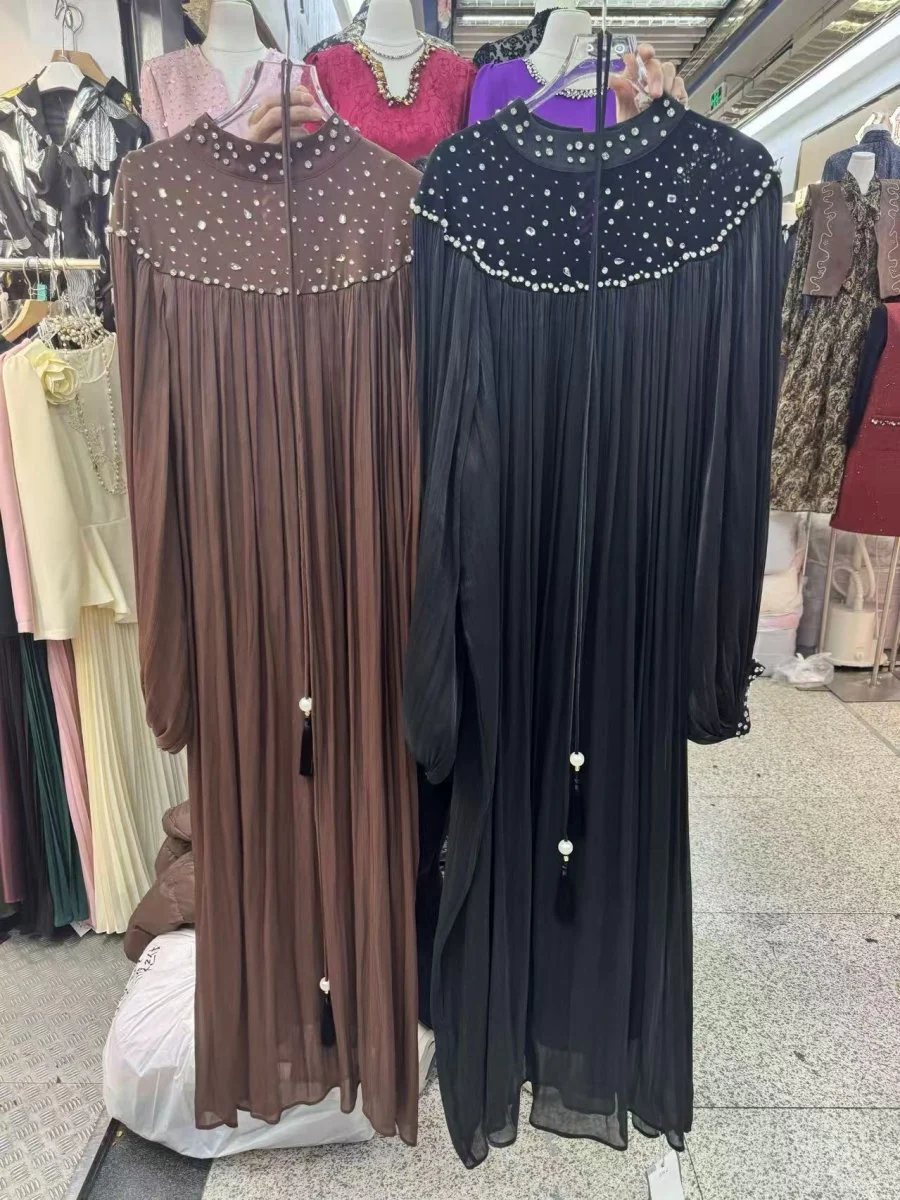 Pearl Embellished Yoke Maxi Dress(MS385) - Image 5