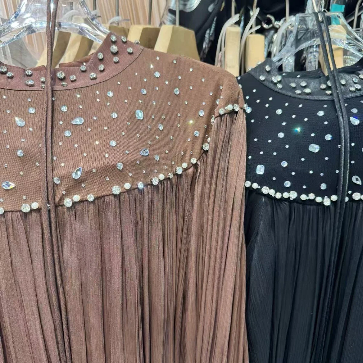 Pearl Embellished Yoke Maxi Dress(MS385) - Image 7