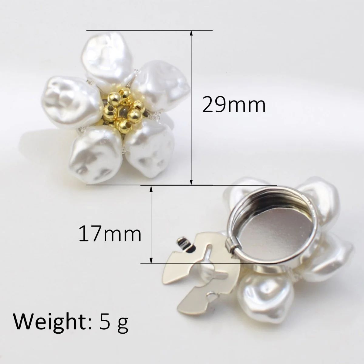 Pearl Flower Button Covers | Decorative Shirt Button Clips(MAC358) - Image 3