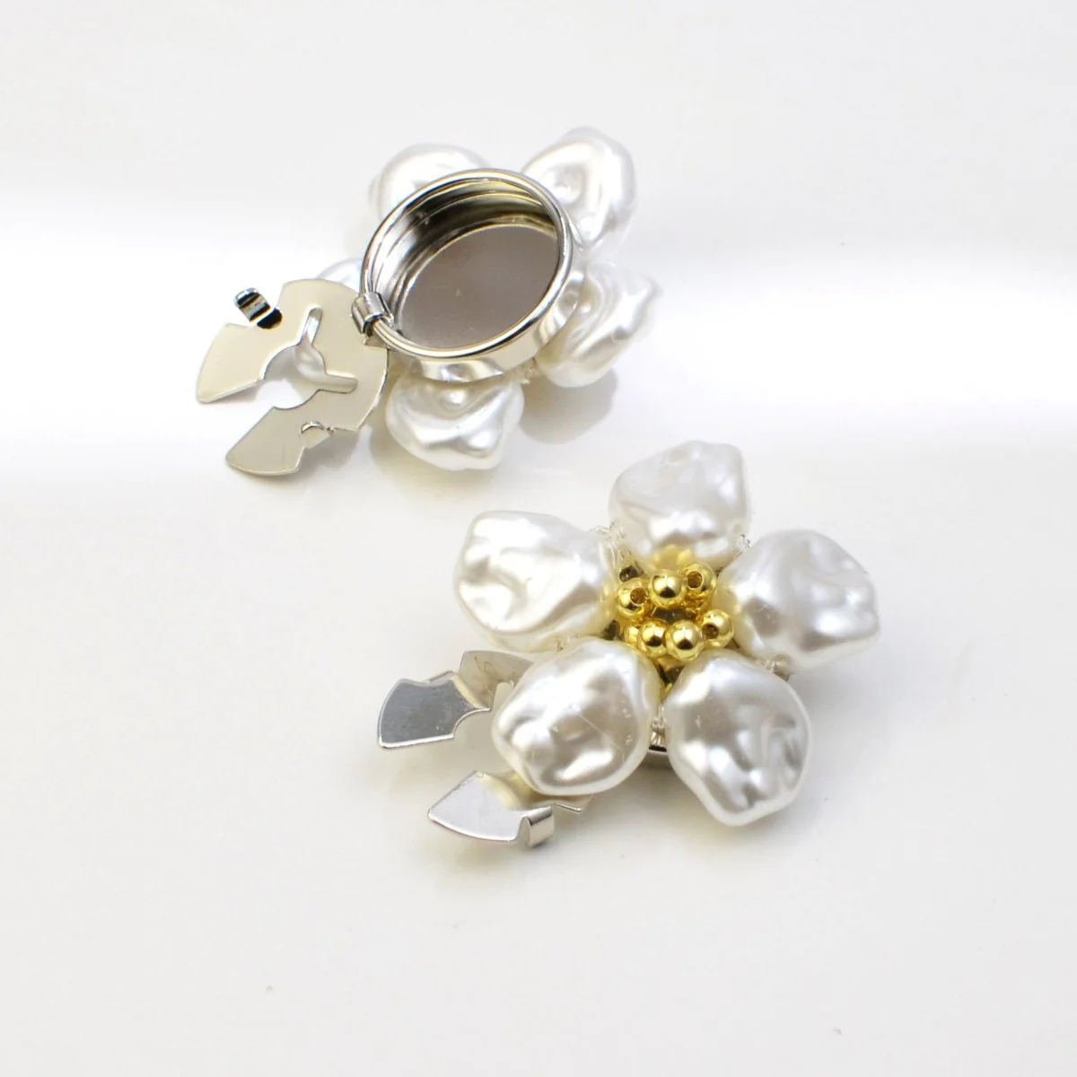 Pearl Flower Button Covers | Decorative Shirt Button Clips(MAC358) - Image 6