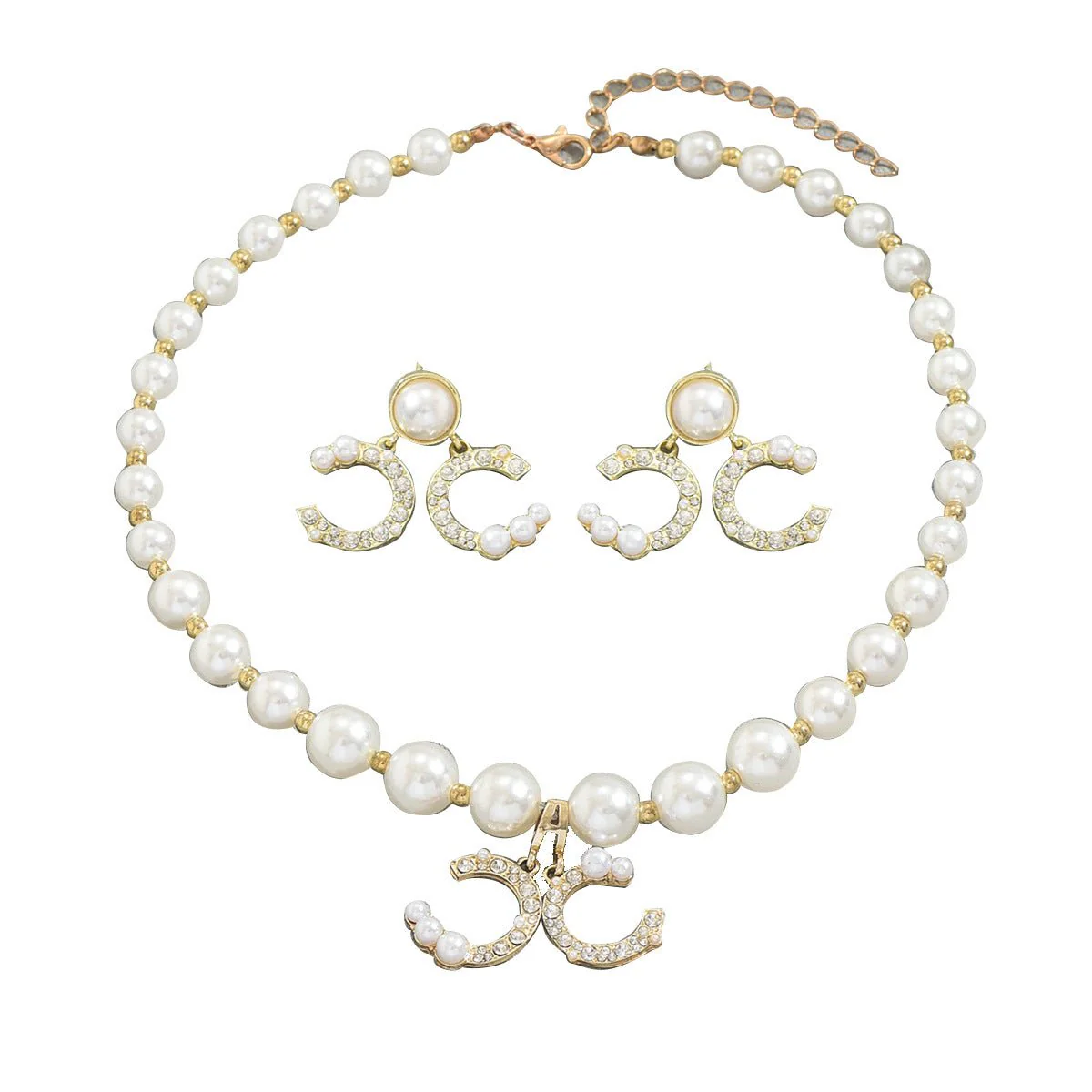Pearl Necklace & Earring Set Elegant Jewelry Collection (MAC418) - Image 5