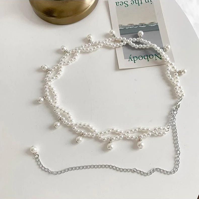 Pearl Tassel Waist Chain | Adjustable Body Chain Belt(MAC363) - Image 2