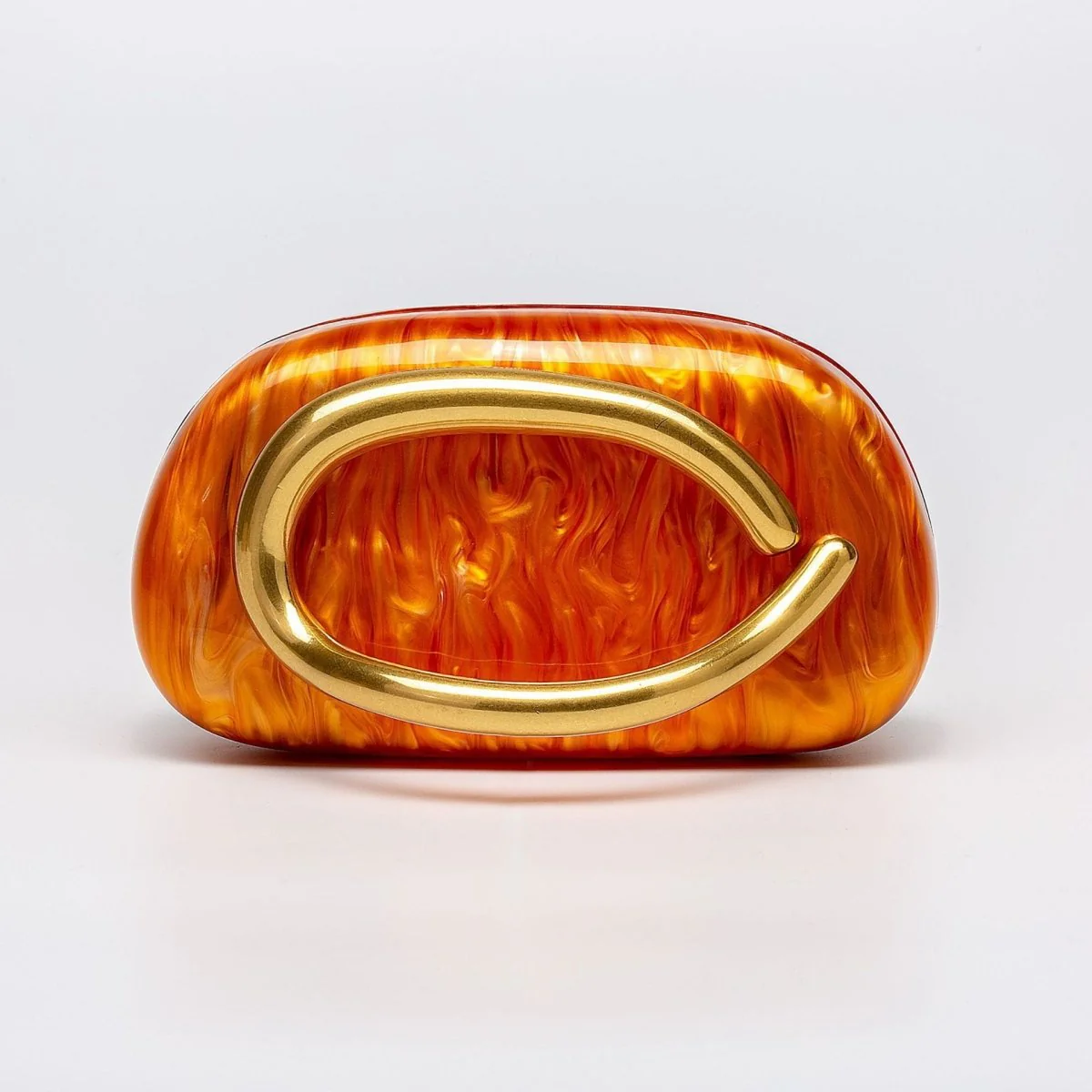 Pearlized Acrylic Gold-Tone Ring Handle Evening Bag - Wedding Banquet Shoulder Messenger Purse (MAC250) - Image 14