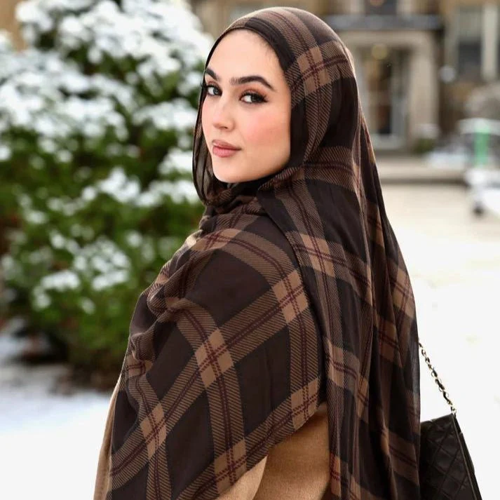 Plaid & Houndstooth Hijab Scarf (MH213) - Image 11