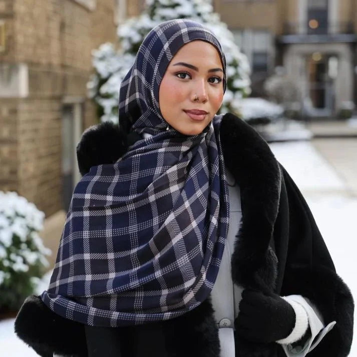Plaid & Houndstooth Hijab Scarf (MH213) - Image 9