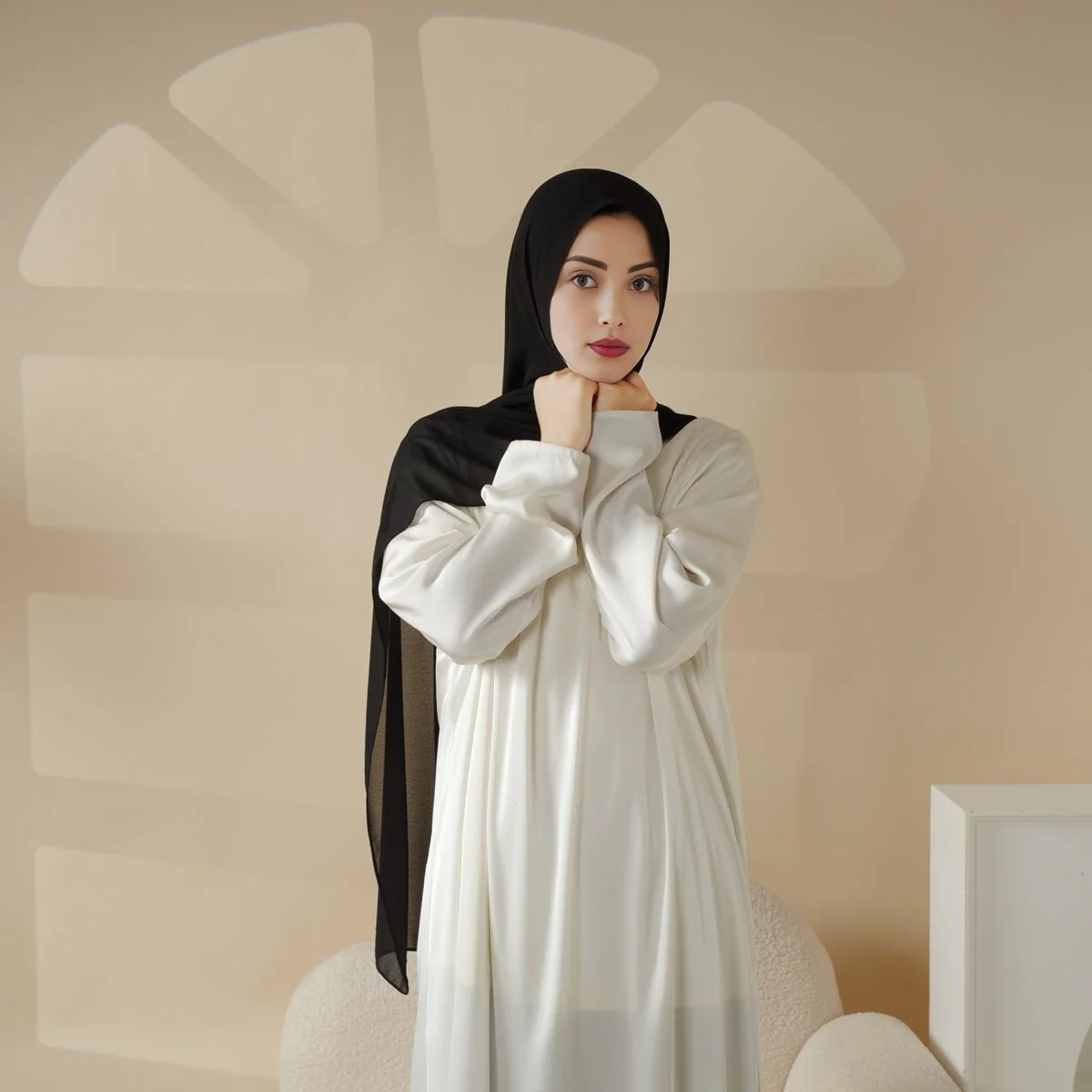 Plain Chiffon Shawl, Extra Fine Chiffon Hijab (MH067) - Image 3