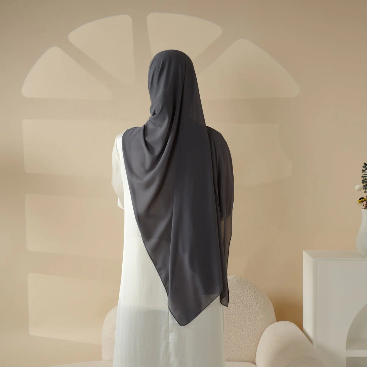 Plain Chiffon Shawl, Extra Fine Chiffon Hijab (MH067) - Image 4