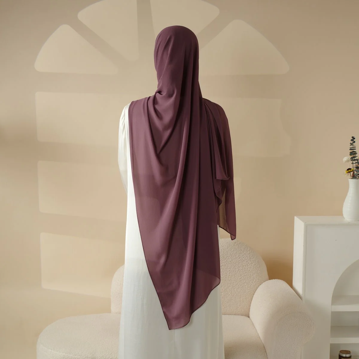 Plain Chiffon Shawl, Extra Fine Chiffon Hijab (MH067) - Image 7