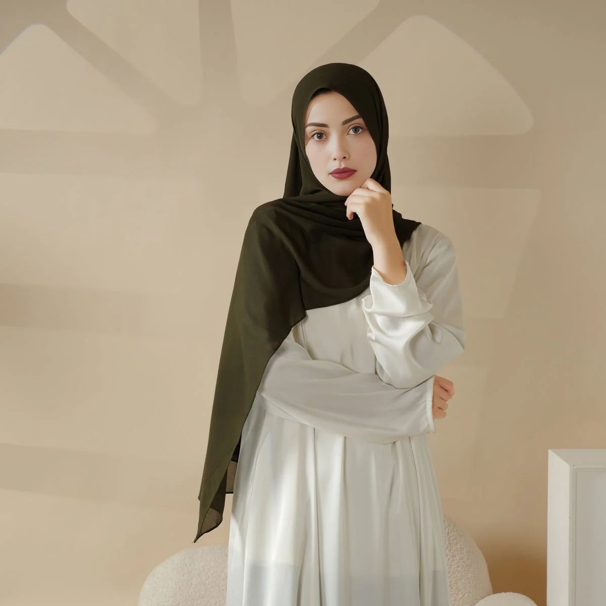 Plain Chiffon Shawl, Extra Fine Chiffon Hijab (MH067) - Image 8