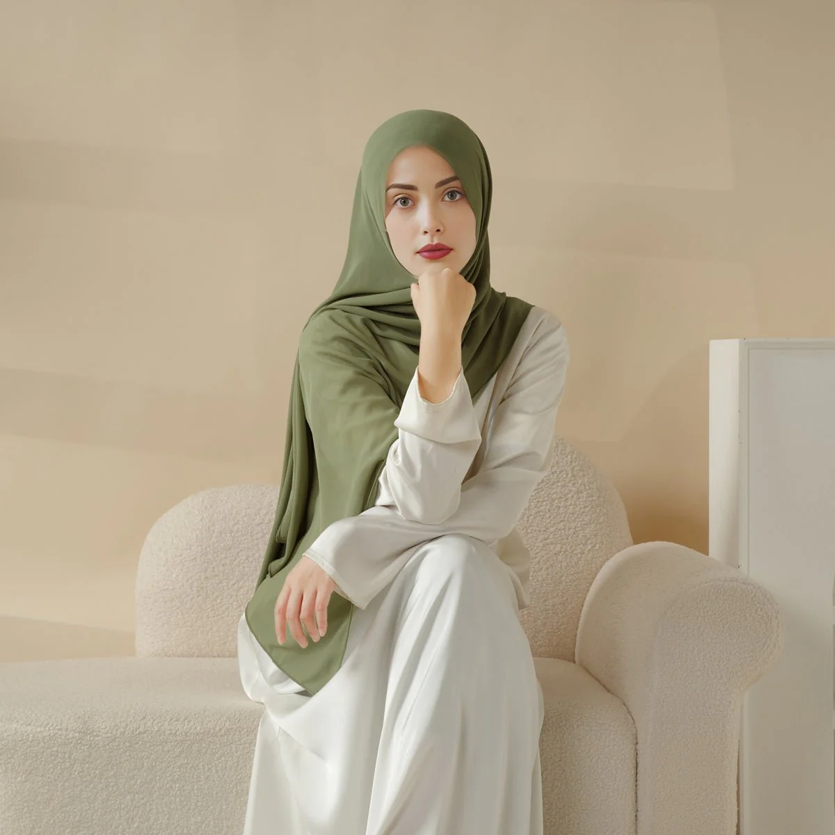 Plain Chiffon Shawl, Extra Fine Chiffon Hijab (MH067) - Image 9