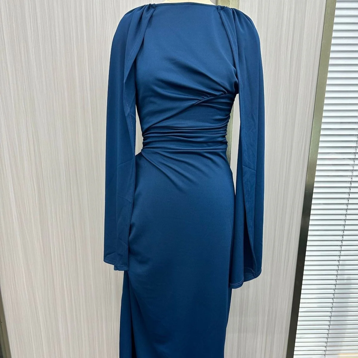 Pleated Evening Dress | Off-Shoulder Ruched Bodycon Gown(MS275) - Image 6