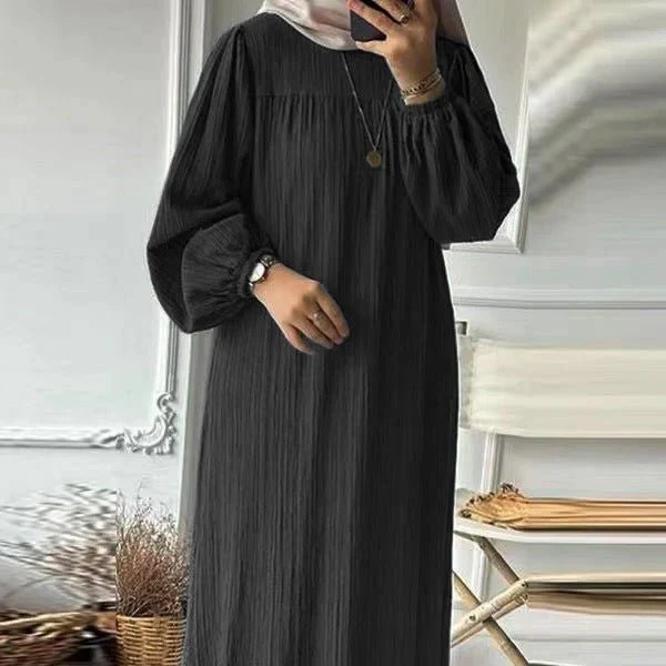 Pleated Ruffled Hem Abaya (MA112) - Image 4