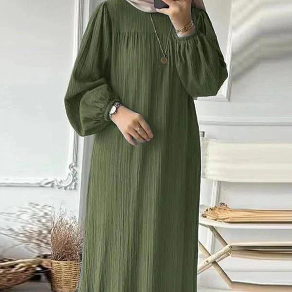 Pleated Ruffled Hem Abaya (MA112) - Image 5