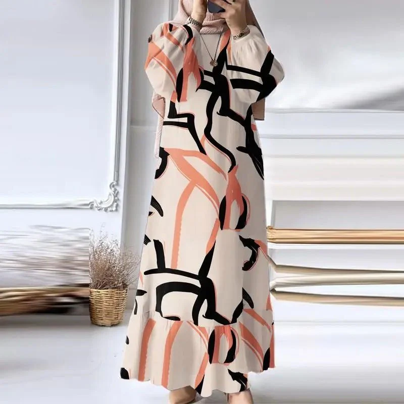 Pleated Ruffled Hem Abaya (MA112) - Image 6