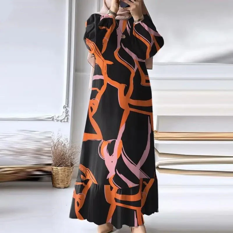Pleated Ruffled Hem Abaya (MA112) - Image 8