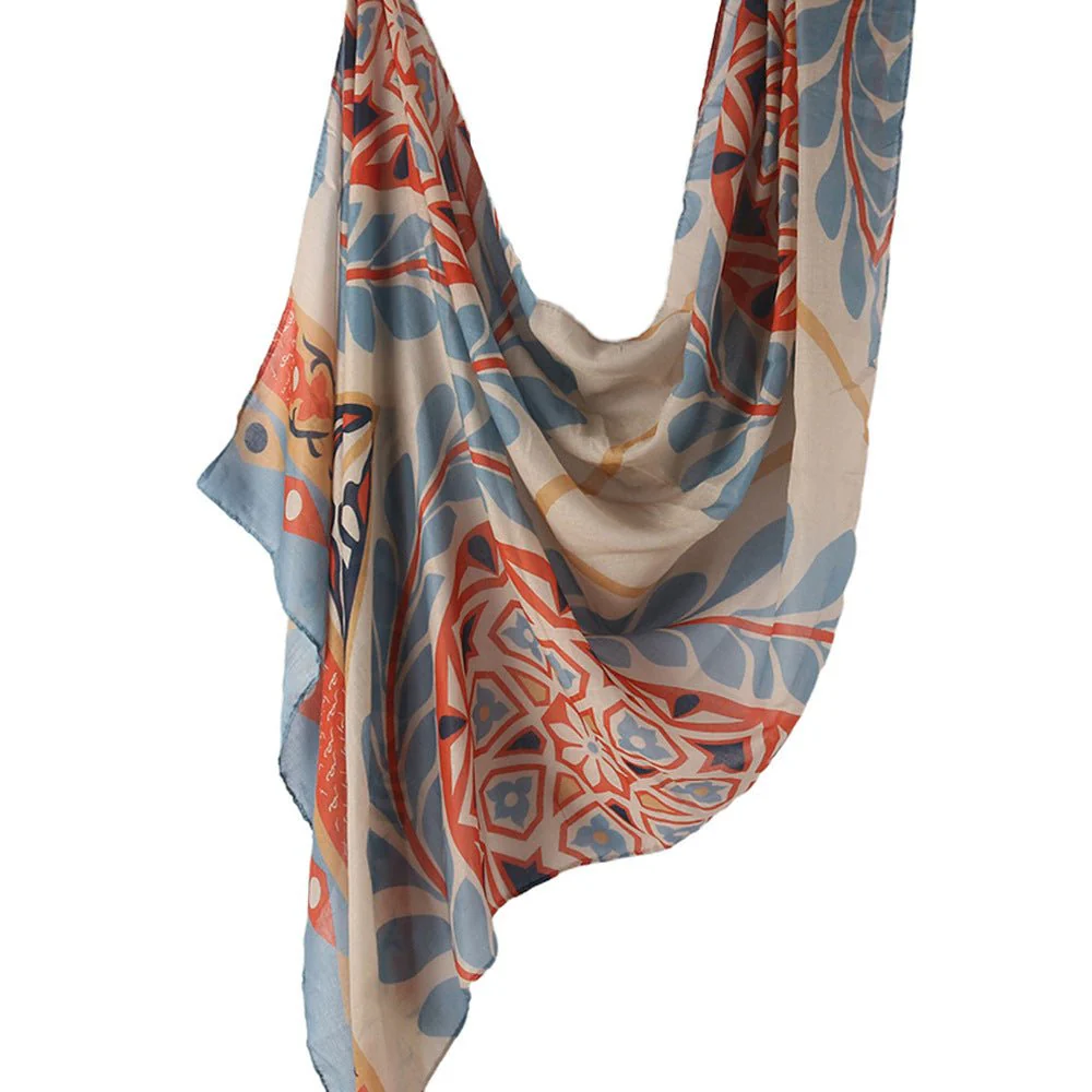 Poly-Cotton Printed Hijab Scarf (MH214) - Image 10
