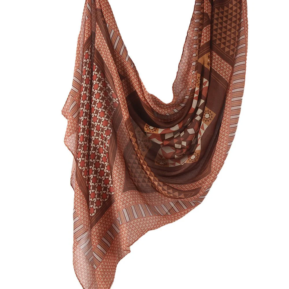 Poly-Cotton Printed Hijab Scarf (MH214) - Image 8