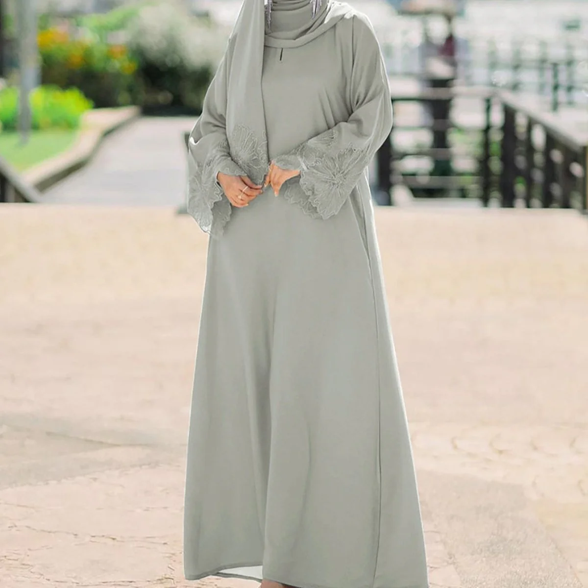 Prayer Abaya with Matching Hijab (MA396) - Image 10