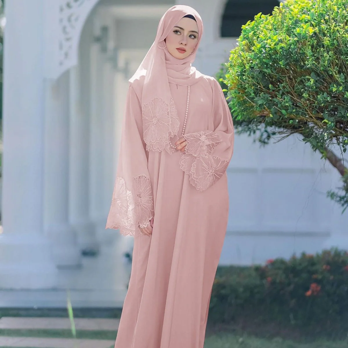 Prayer Abaya with Matching Hijab (MA396) - Image 12