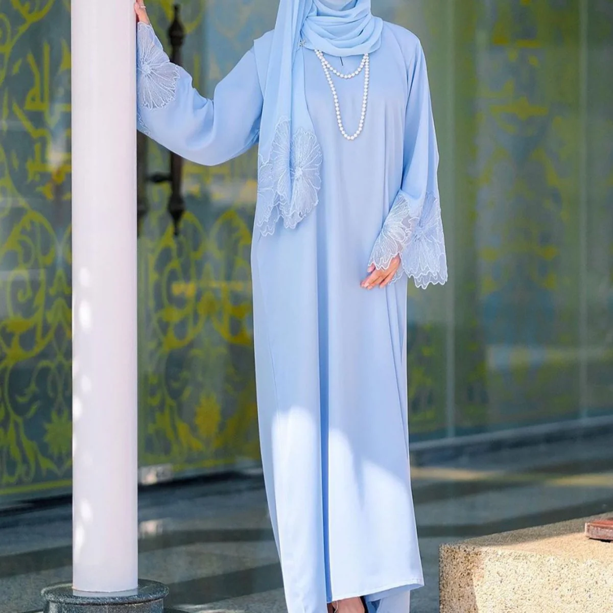 Prayer Abaya with Matching Hijab (MA396) - Image 13