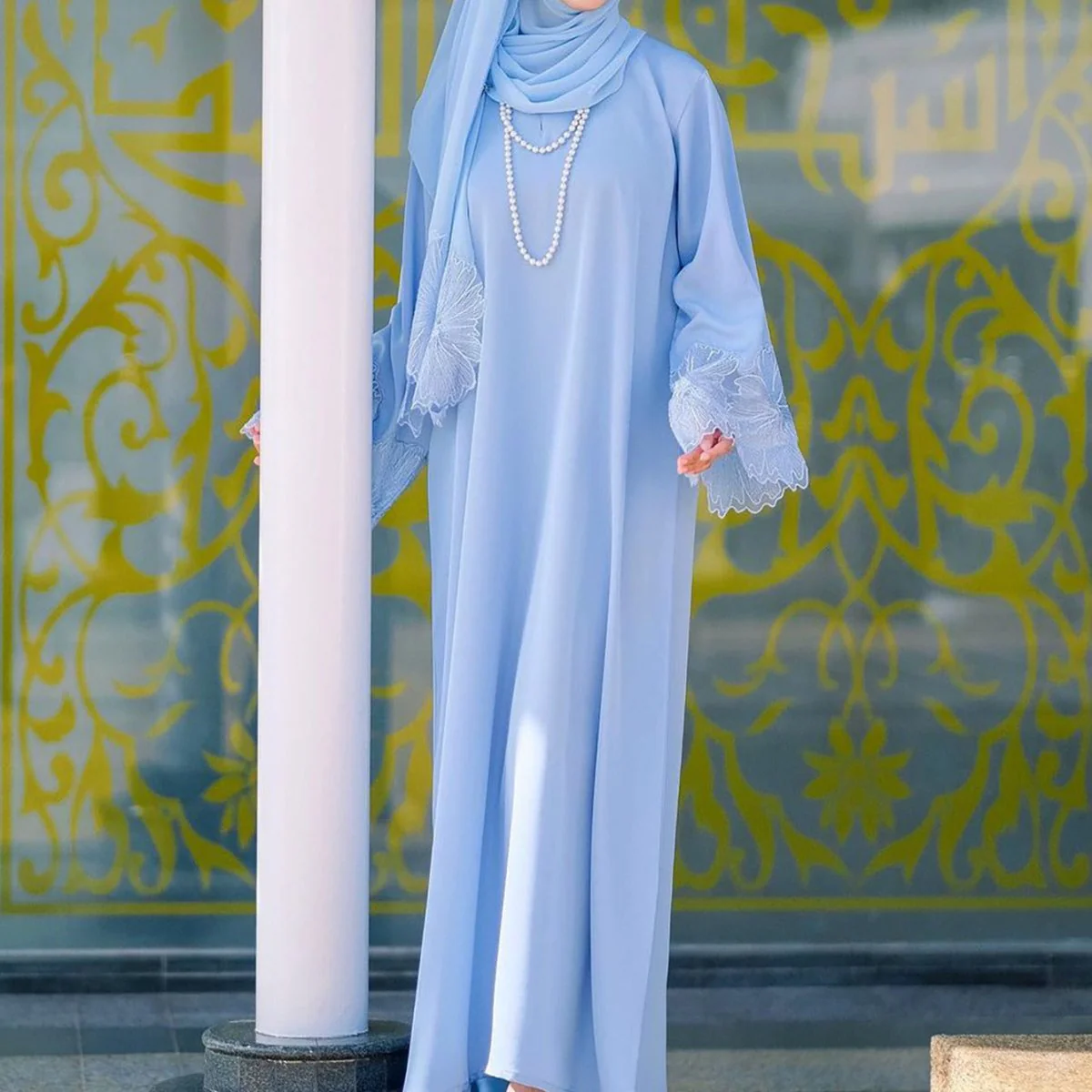 Prayer Abaya with Matching Hijab (MA396) - Image 14