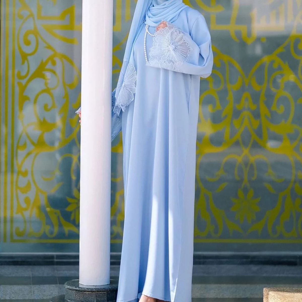 Prayer Abaya with Matching Hijab (MA396) - Image 15