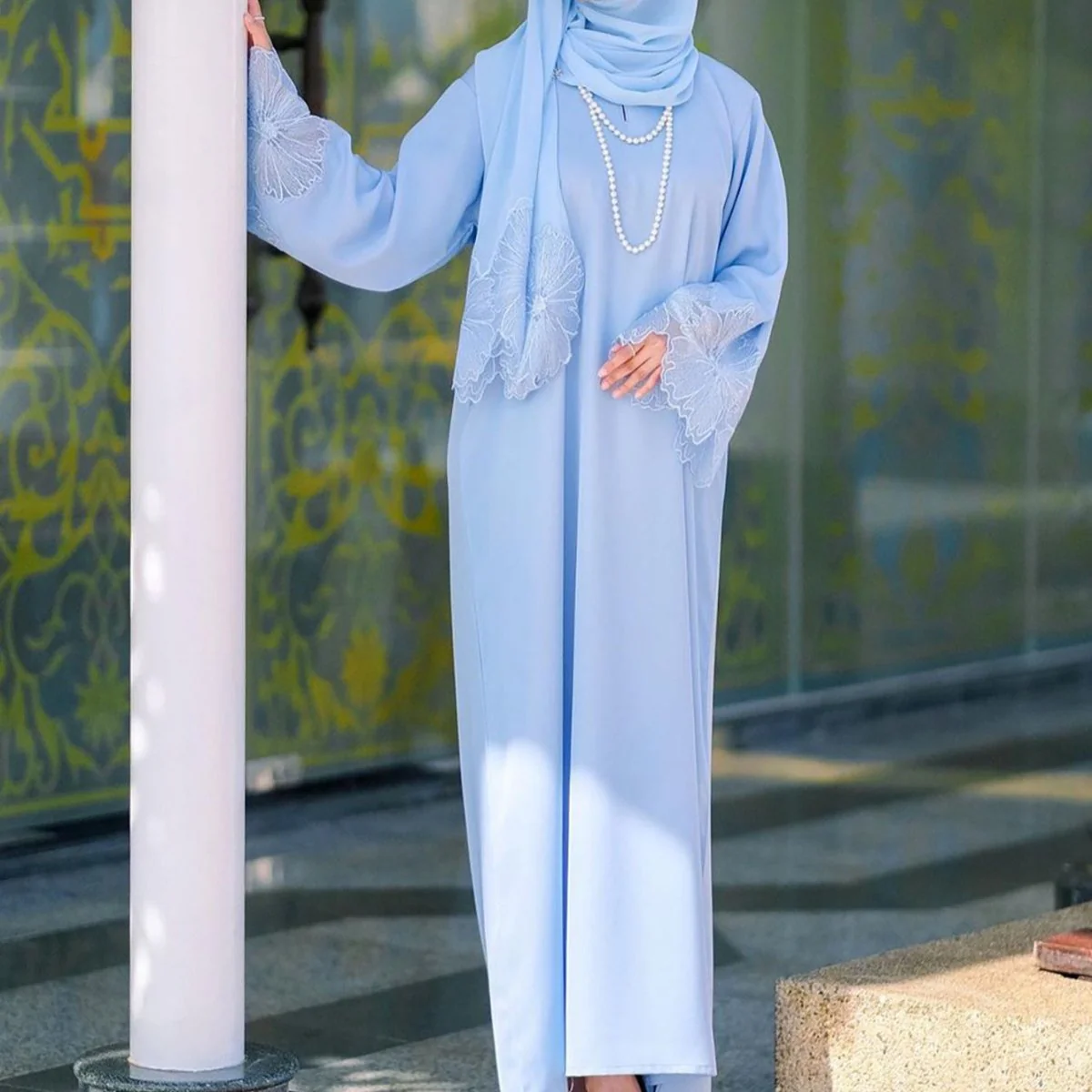 Prayer Abaya with Matching Hijab (MA396) - Image 16