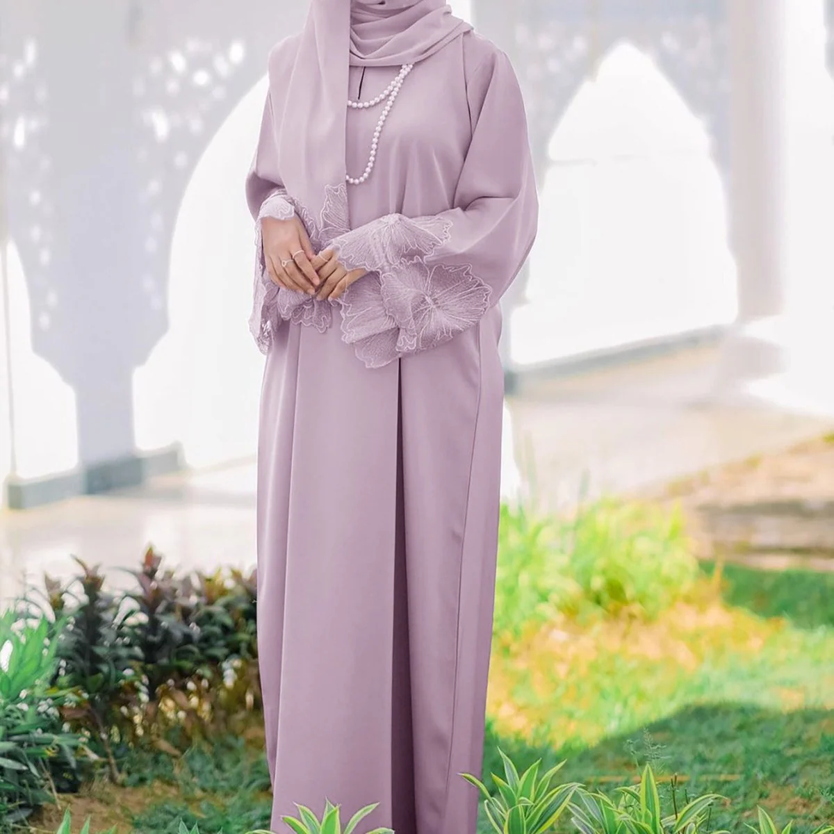 Prayer Abaya with Matching Hijab (MA396) - Image 17