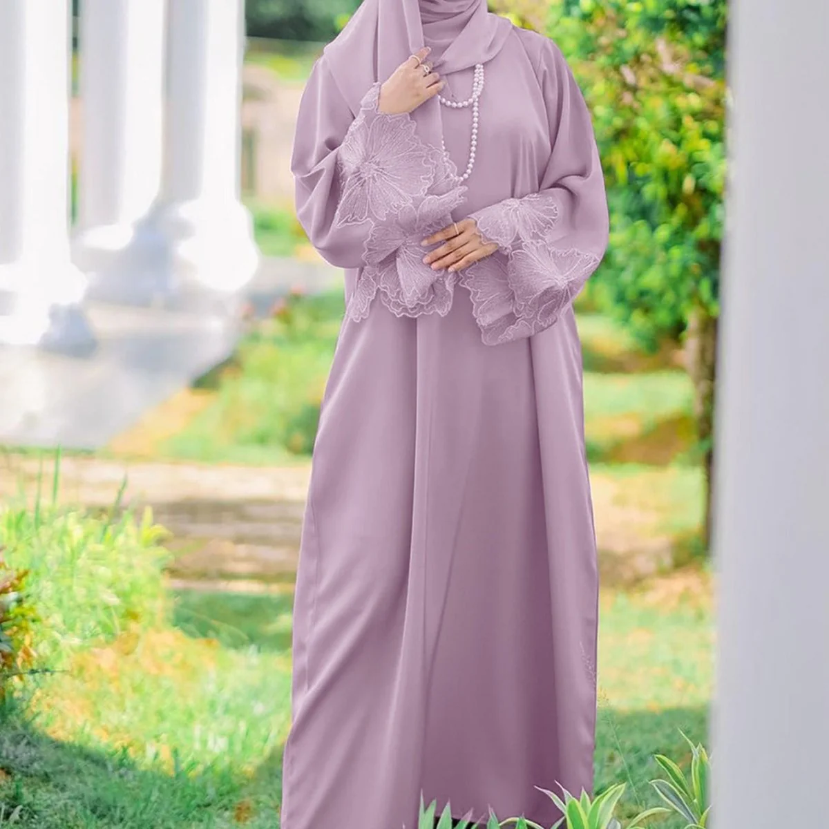 Prayer Abaya with Matching Hijab (MA396) - Image 18