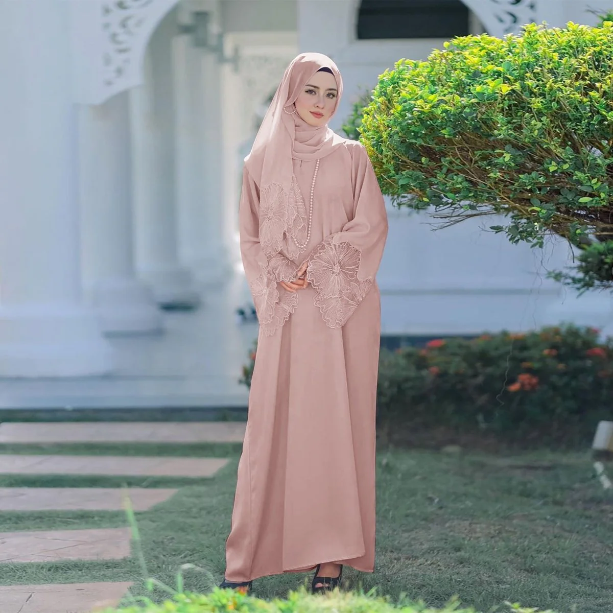 Prayer Abaya with Matching Hijab (MA396) - Image 2
