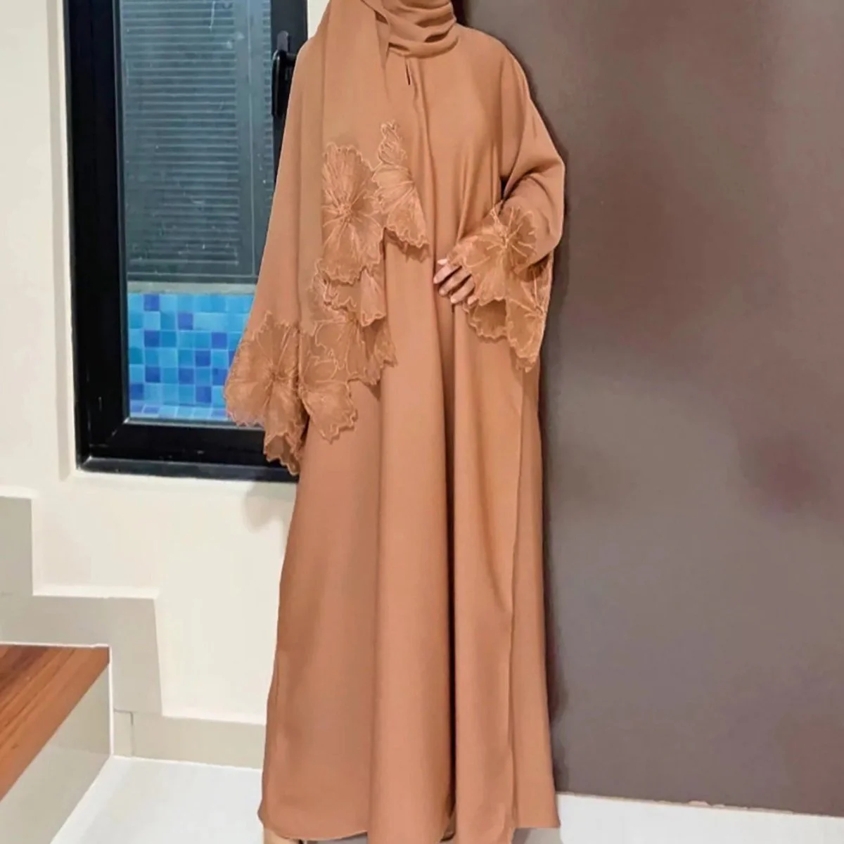 Prayer Abaya with Matching Hijab (MA396) - Image 6