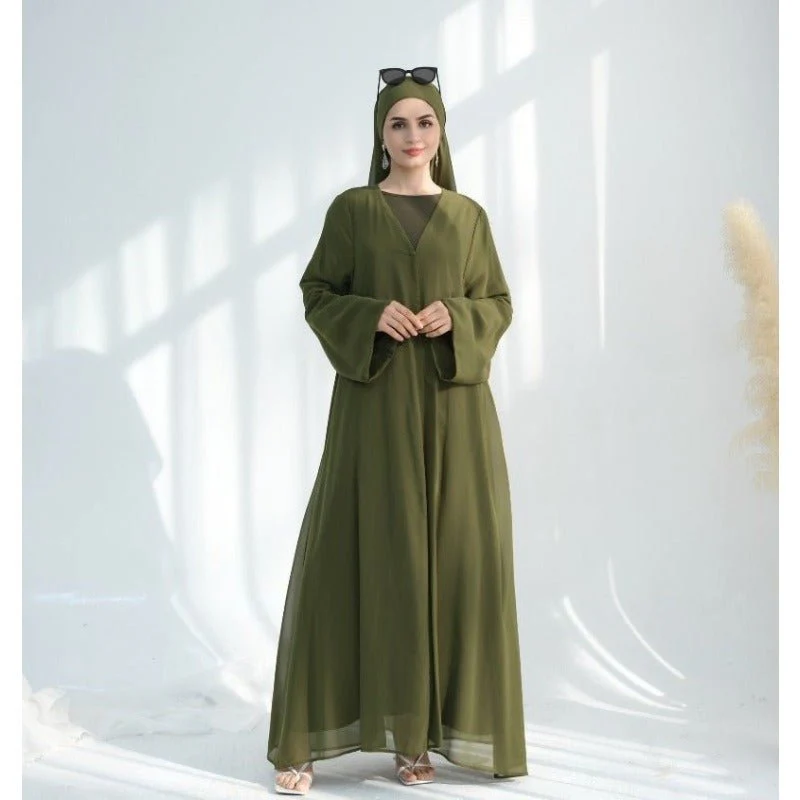 Premium Chiffon 3-Piece Set Abaya(MOA231) - Image 10