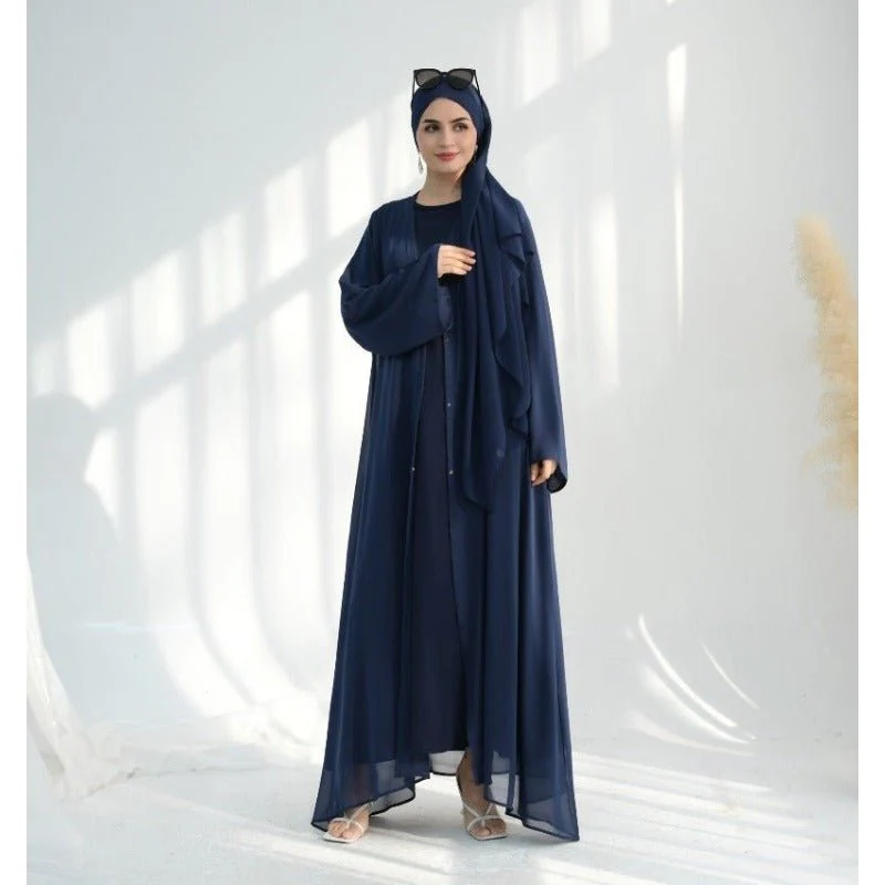 Premium Chiffon 3-Piece Set Abaya(MOA231) - Image 14