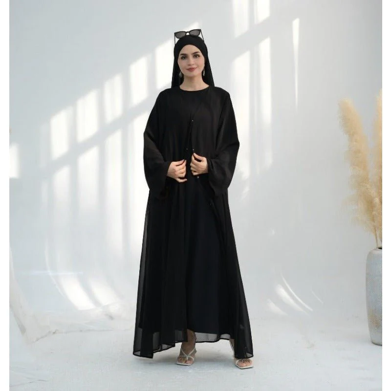 Premium Chiffon 3-Piece Set Abaya(MOA231) - Image 25