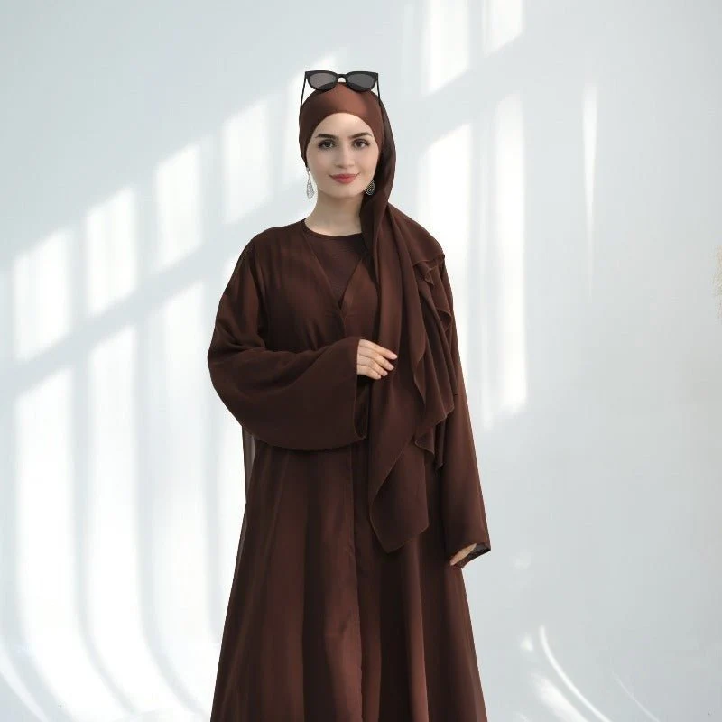 Premium Chiffon 3-Piece Set Abaya(MOA231) - Image 6