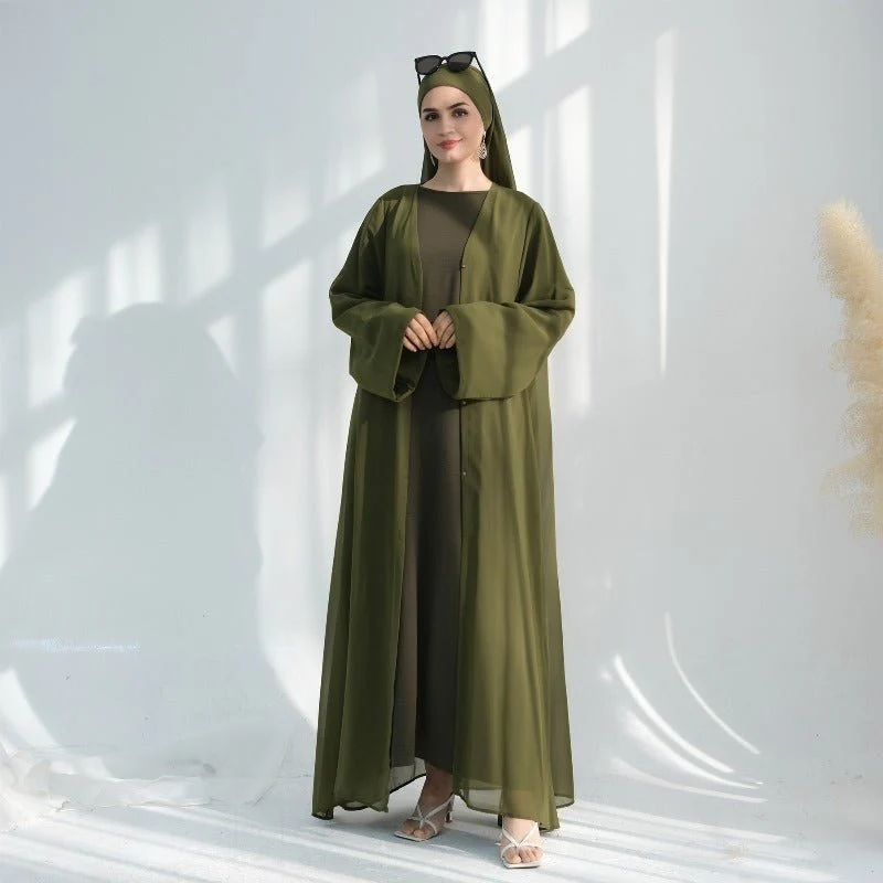 Premium Chiffon 3-Piece Set Abaya(MOA231) - Image 7