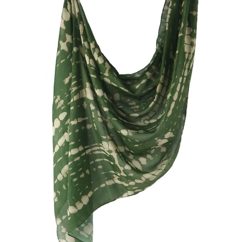 Premium Cotton Blend Ink Print Hijab | 180x80cm Artistic Long Scarf(MH149) - Image 3