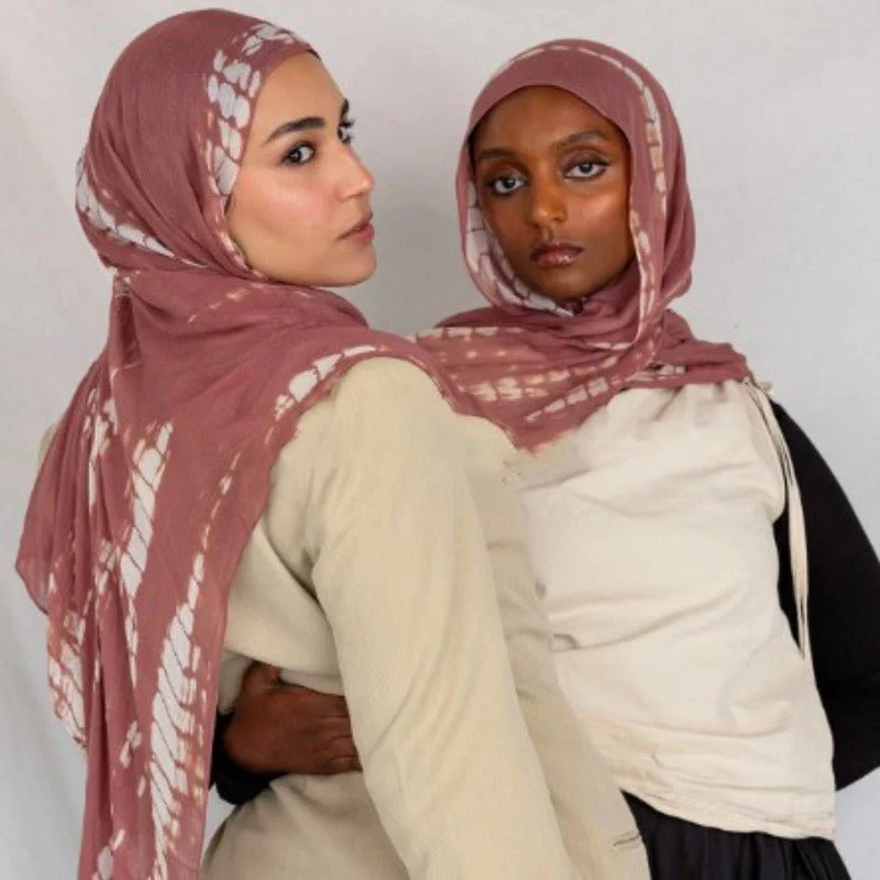 Premium Cotton Blend Ink Print Hijab | 180x80cm Artistic Long Scarf(MH149) - Image 6
